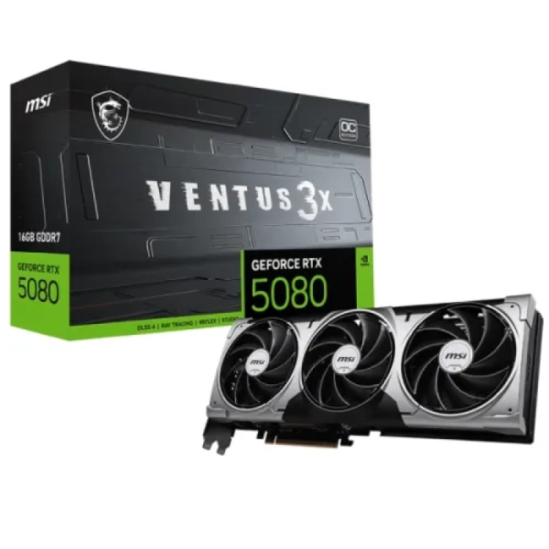 MSI GeForce RTX 5080 16G VENTUS 3X OC PLUS 16GB GDDR7 Graphics Card